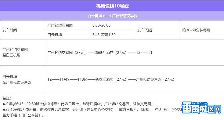 广州机场快线官网购票-广州机场大巴时刻表2023