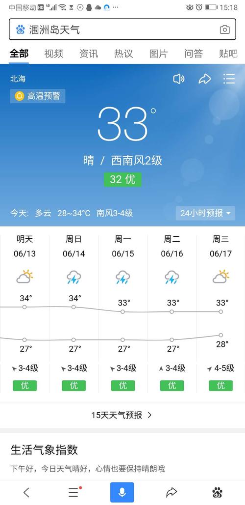 涠洲岛天气预报15天_广东涠洲岛天气预报15天